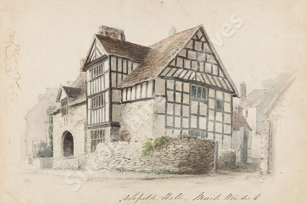 Ashfield Hall, Much Wenlock (watercolour)
